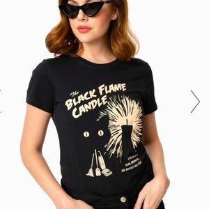 Unique Vintage Black Flame Candle T-shirt